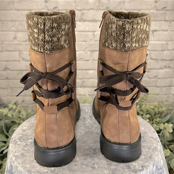 Fashion Retro Light Brown Mid-High Round Toe Zip-up Martin Boots WMS 9M🤎EUC - Picture 3 of 13